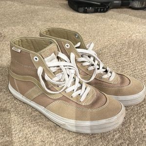 Tan high top pro vans